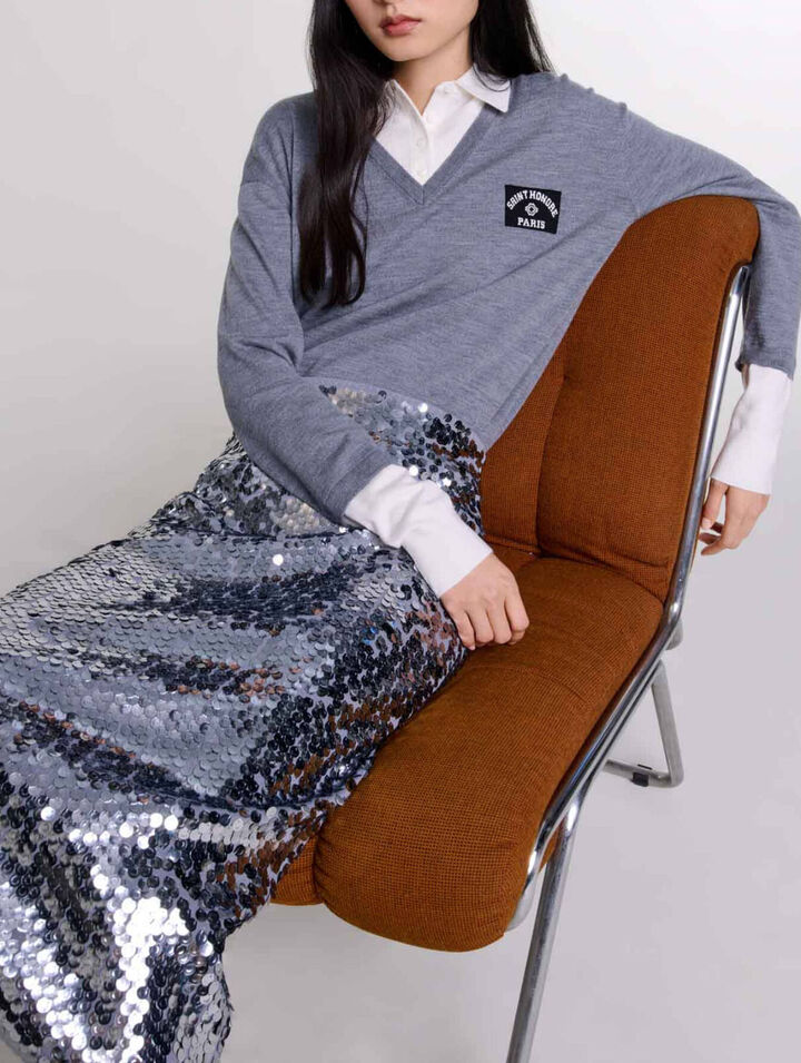 Knit skirt with sequins