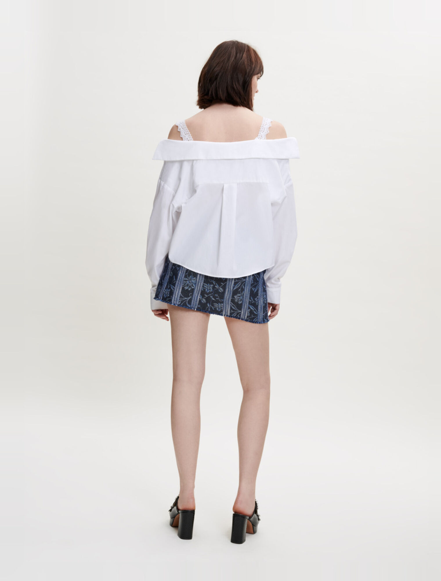 Trompe l'oeil lace shirt