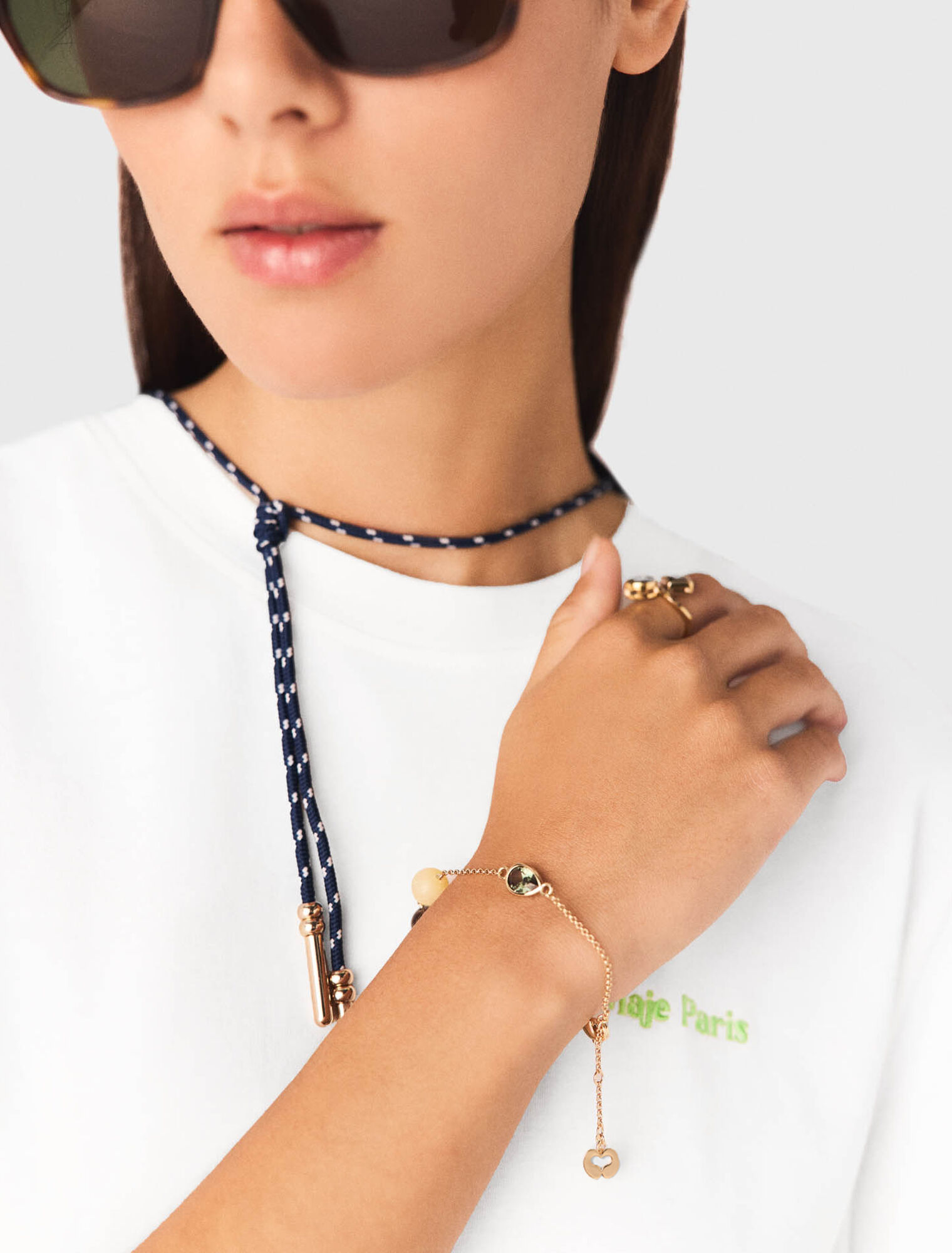Bracelet with pearl and rhinestone