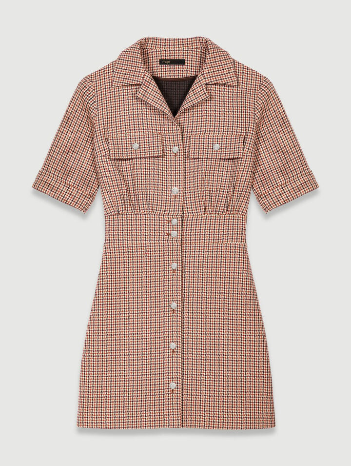 Short houndstooth dress