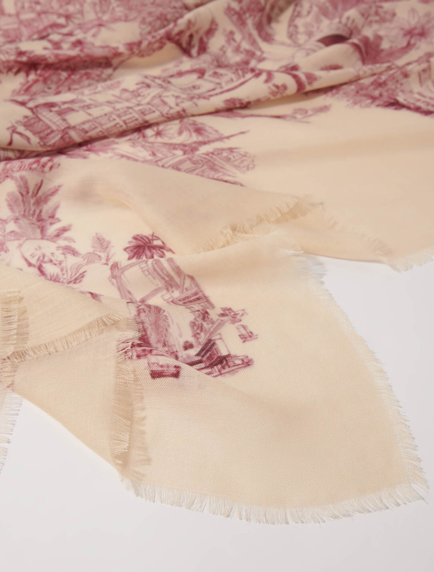 Patterned cashmere blend scarf