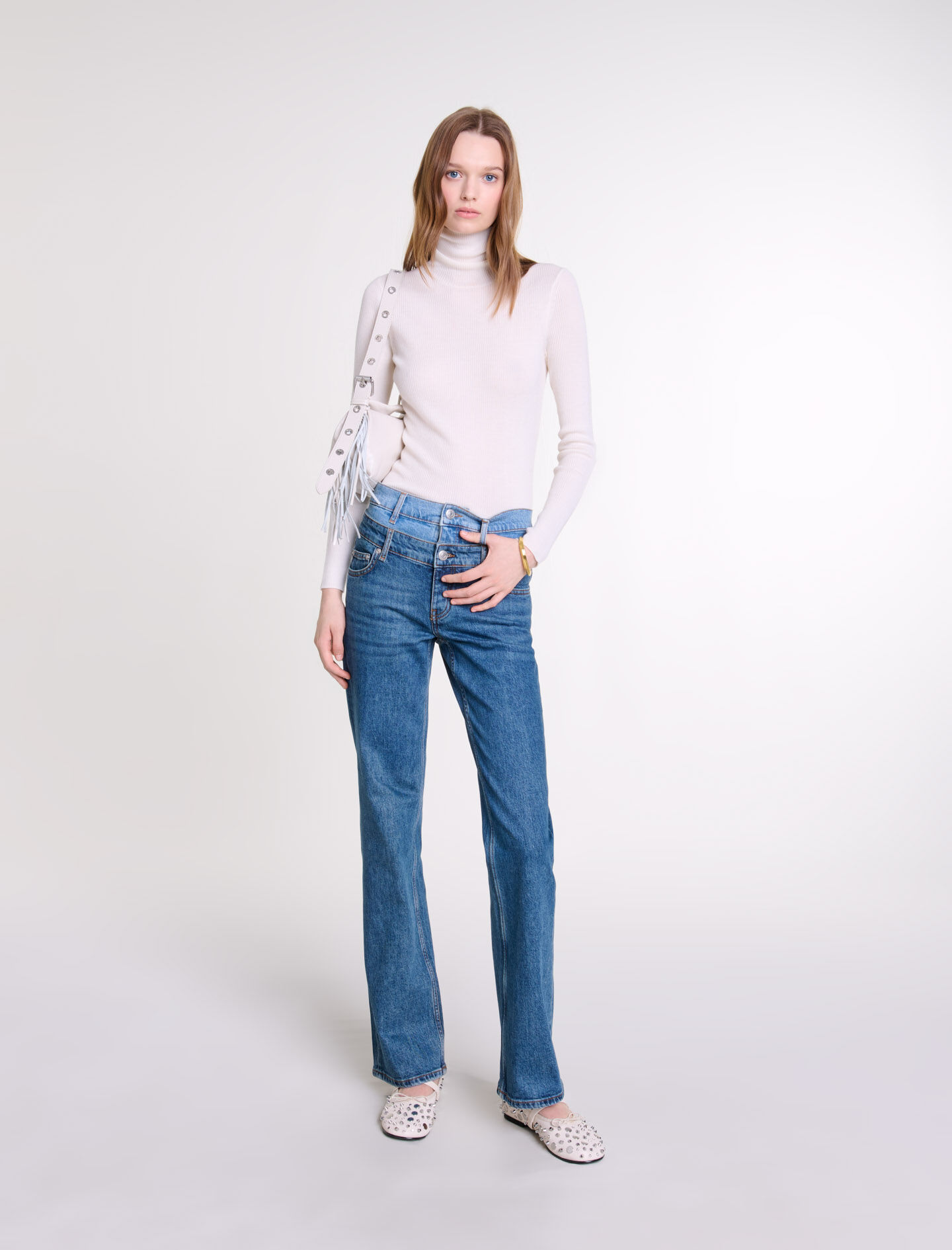 Double waistband jeans High waist jeans Maje
