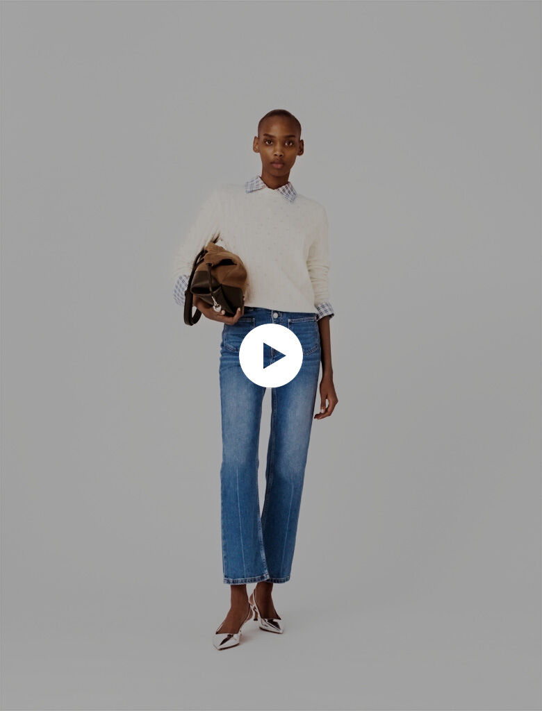 Denim jeans with pockets Blue for Women | Maje
