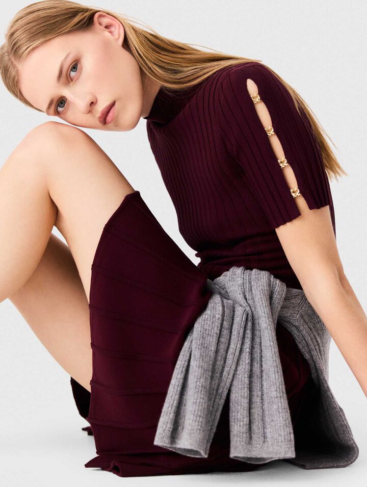 High-neck short skater dress