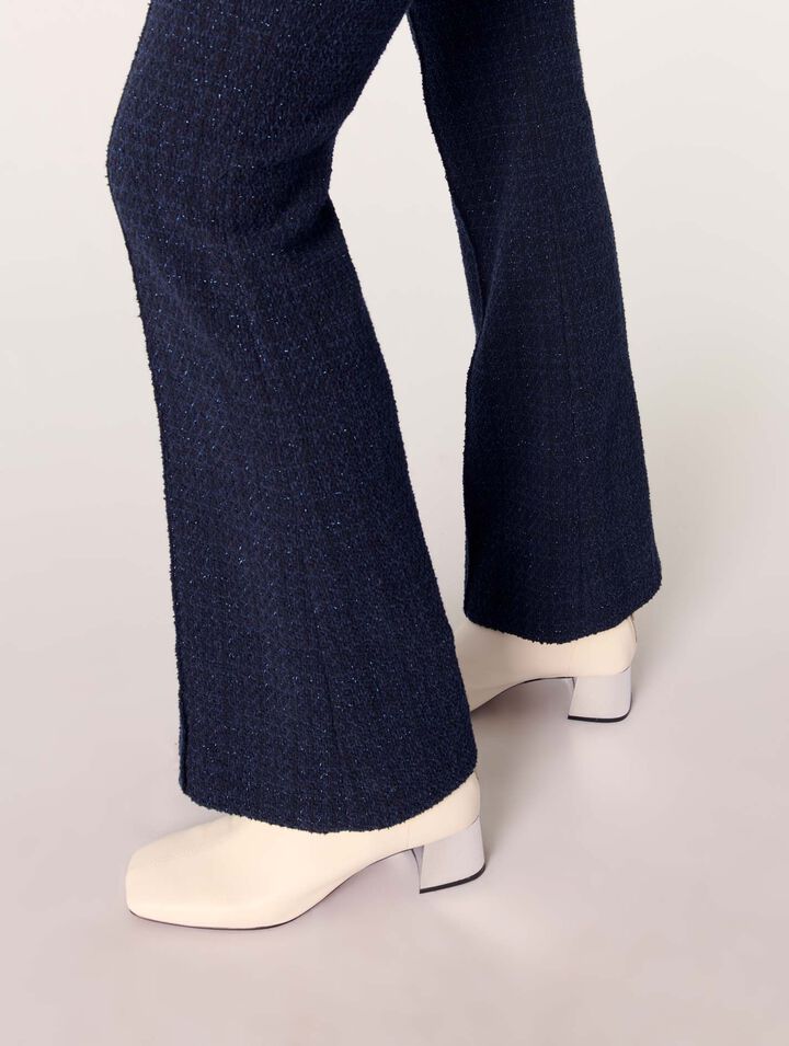Square-toed leather boots