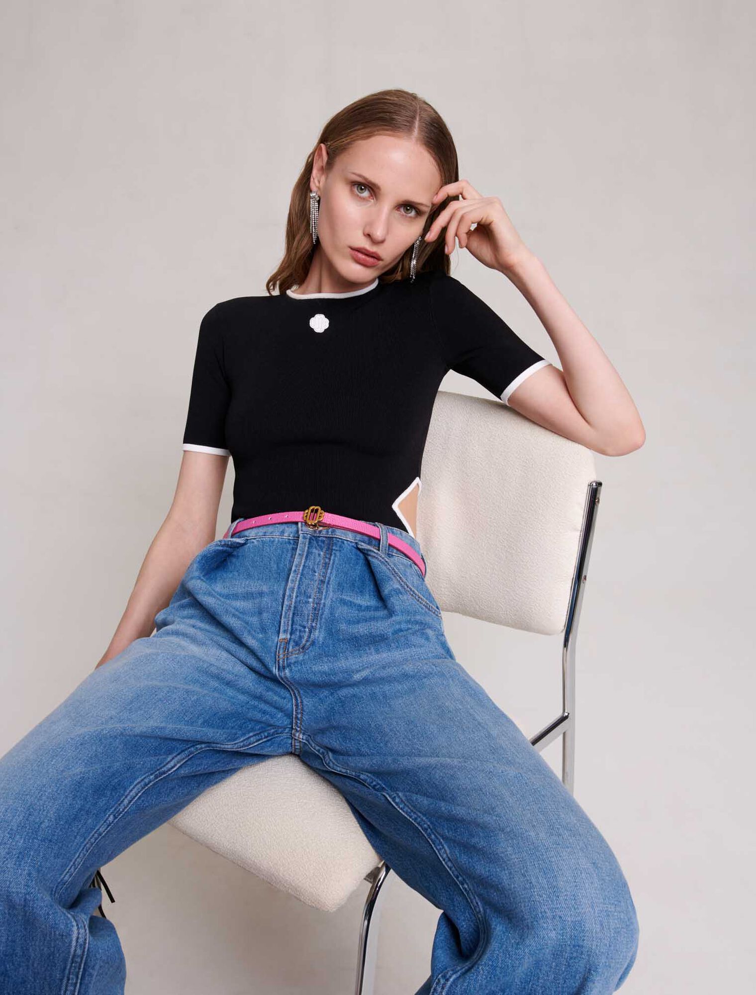 Straight, wide-leg jeans