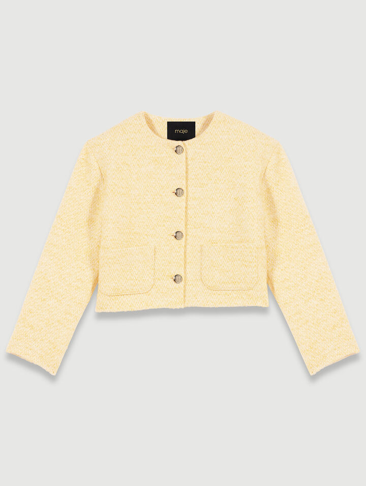Cropped jacket in tweed