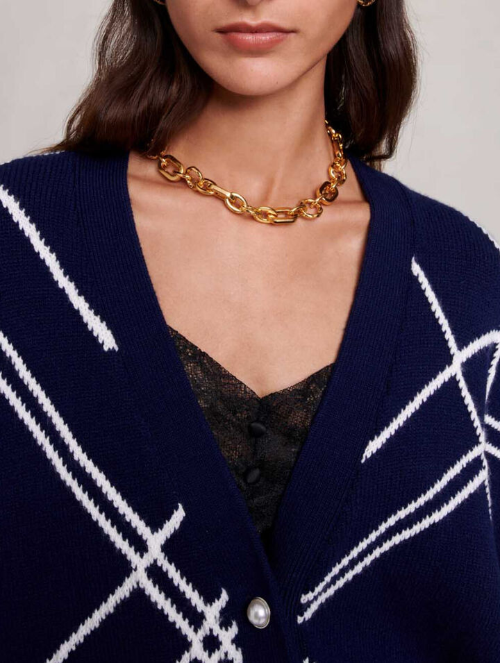 Striped knit cardigan