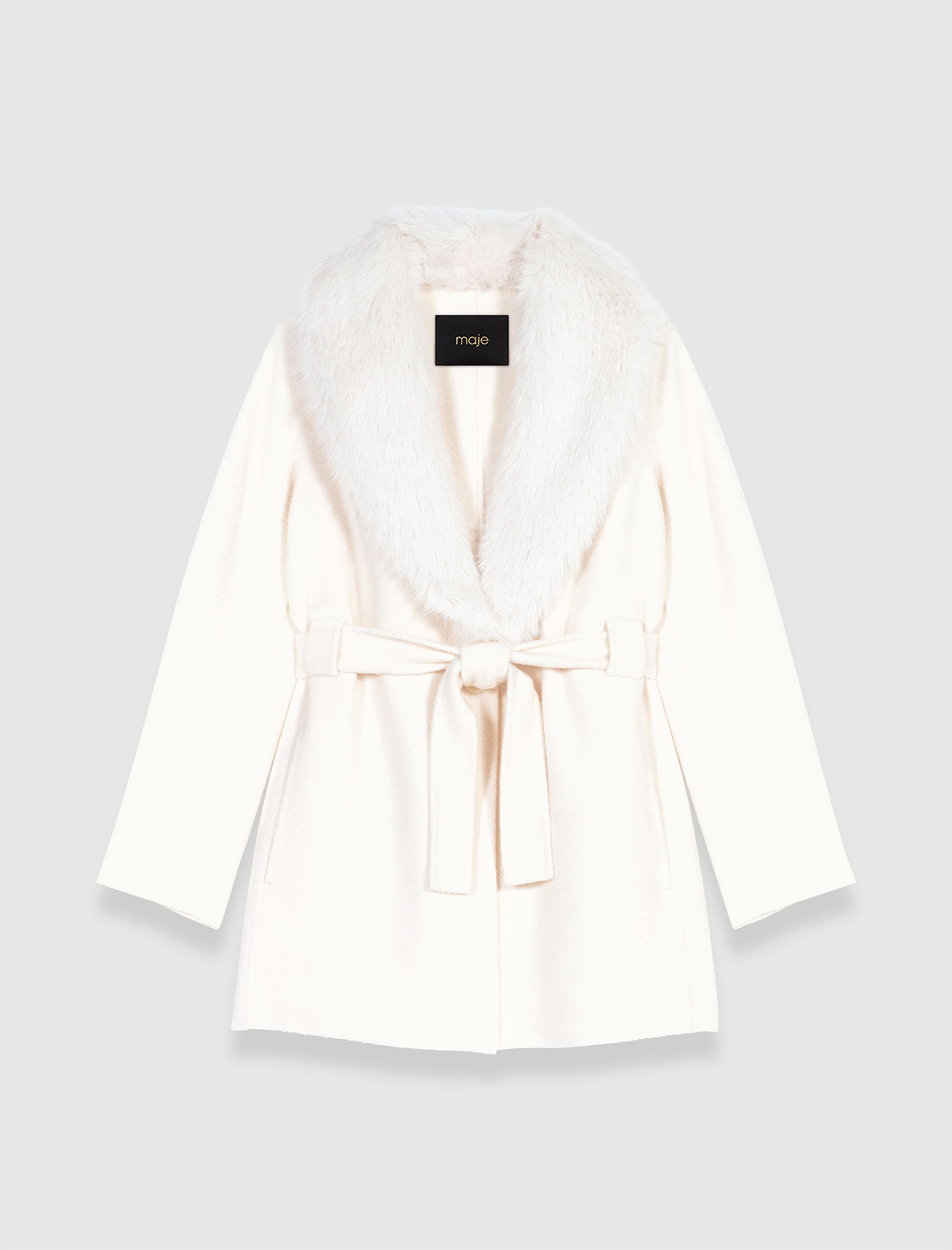 Belted short coat - Long coats | Maje