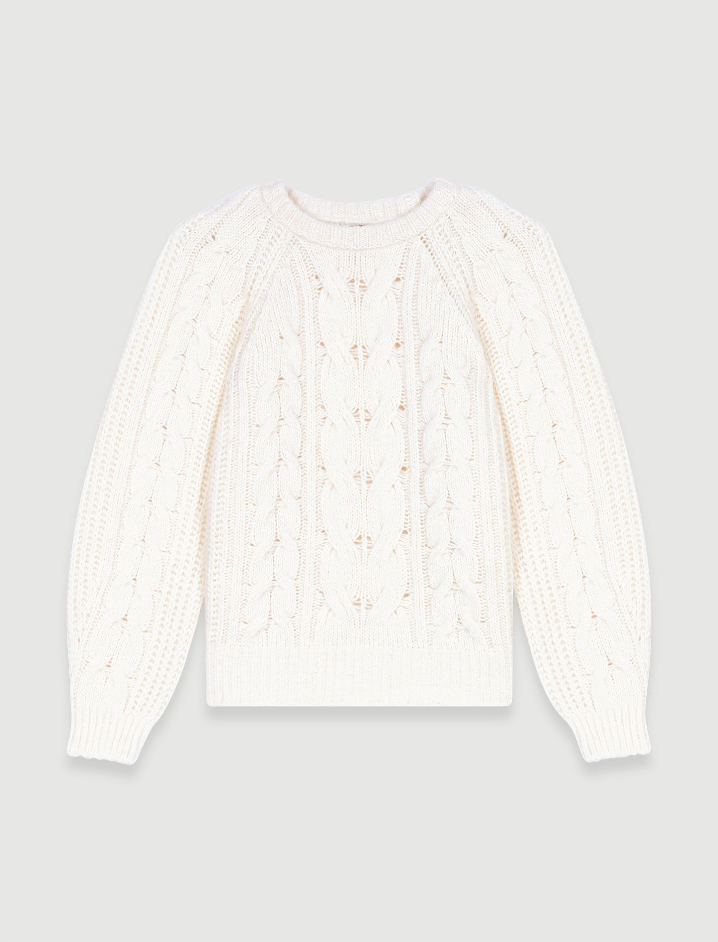 トップス mame Mixed Cable Knit Pullover - white mame Mixed Cable Knit Pullover - white Womens hand knitted vintage