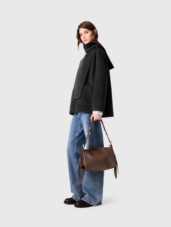 Coat with removable scarf