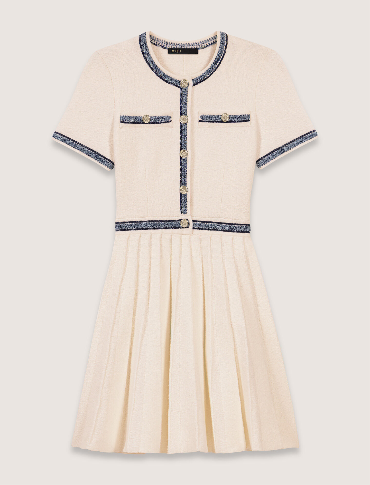 Pleated knit short dress - Short dresses | Maje