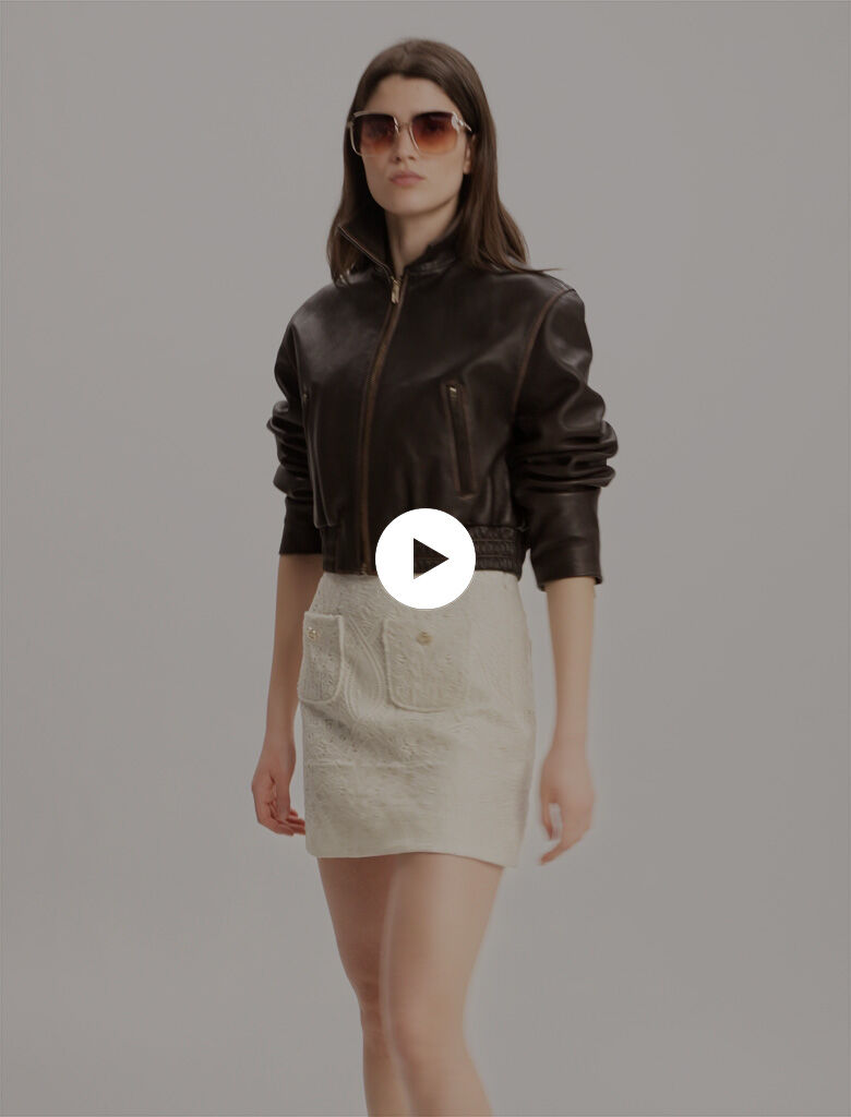 Short guipure skirt White for Women | Maje