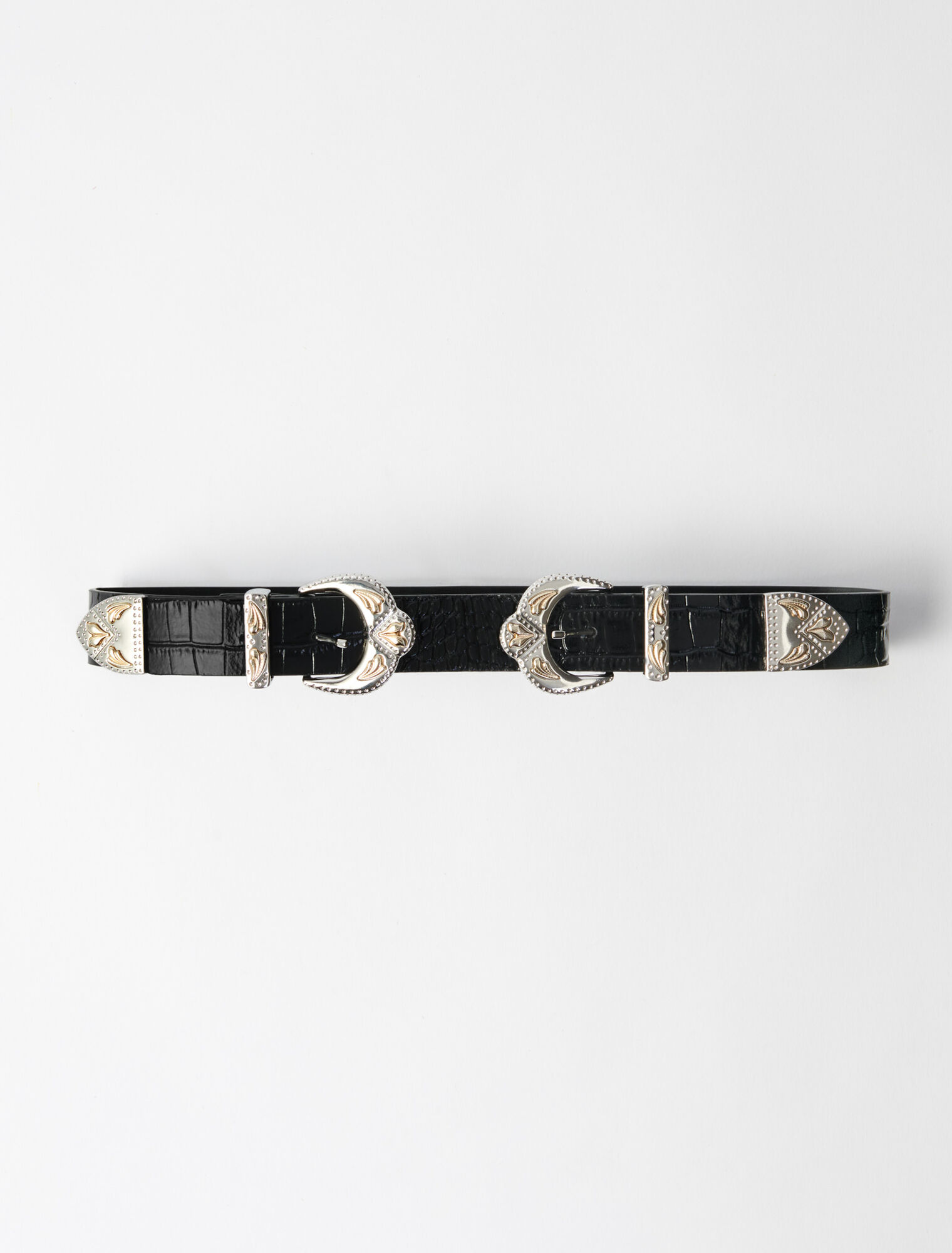 Western double buckle belt