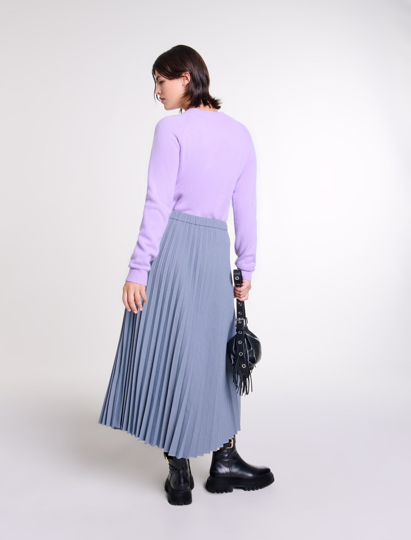 Asymmetrical pleated skirt - Maxi skirts | Maje