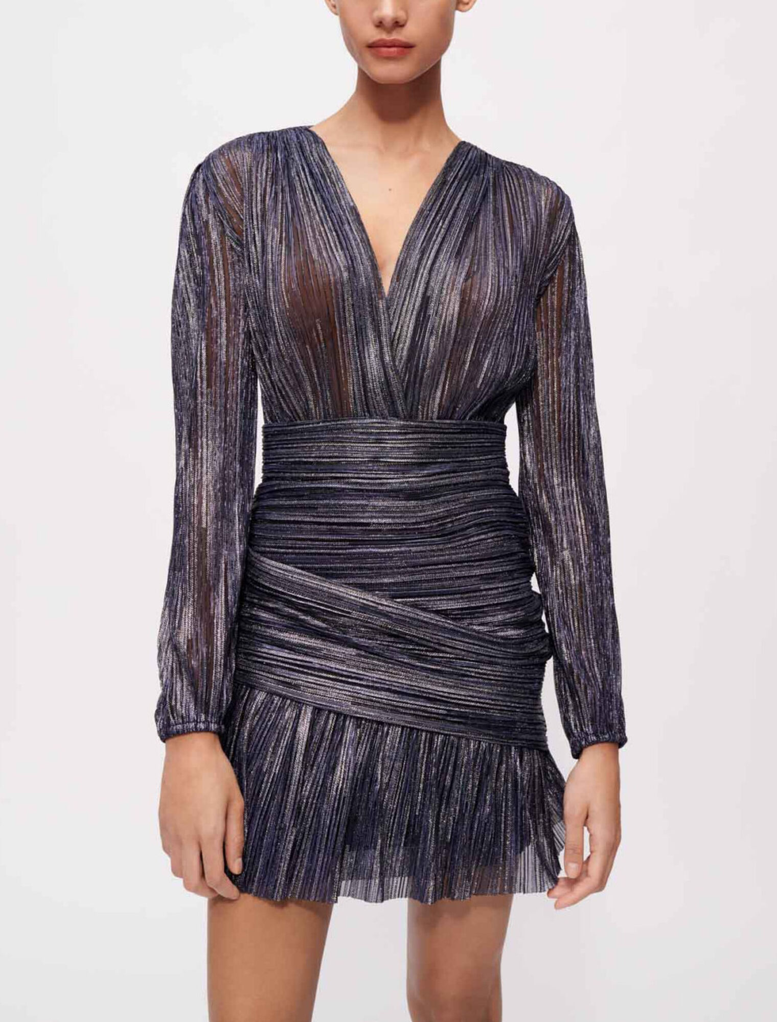 Fully draped lamé dress