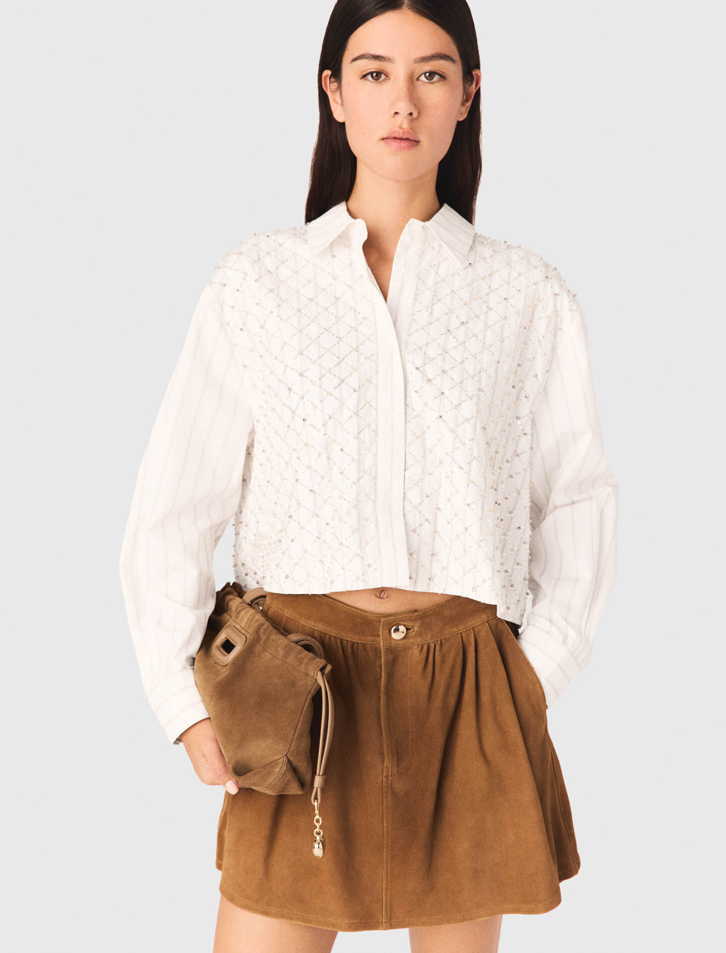 Beaded cropped shirt 3
