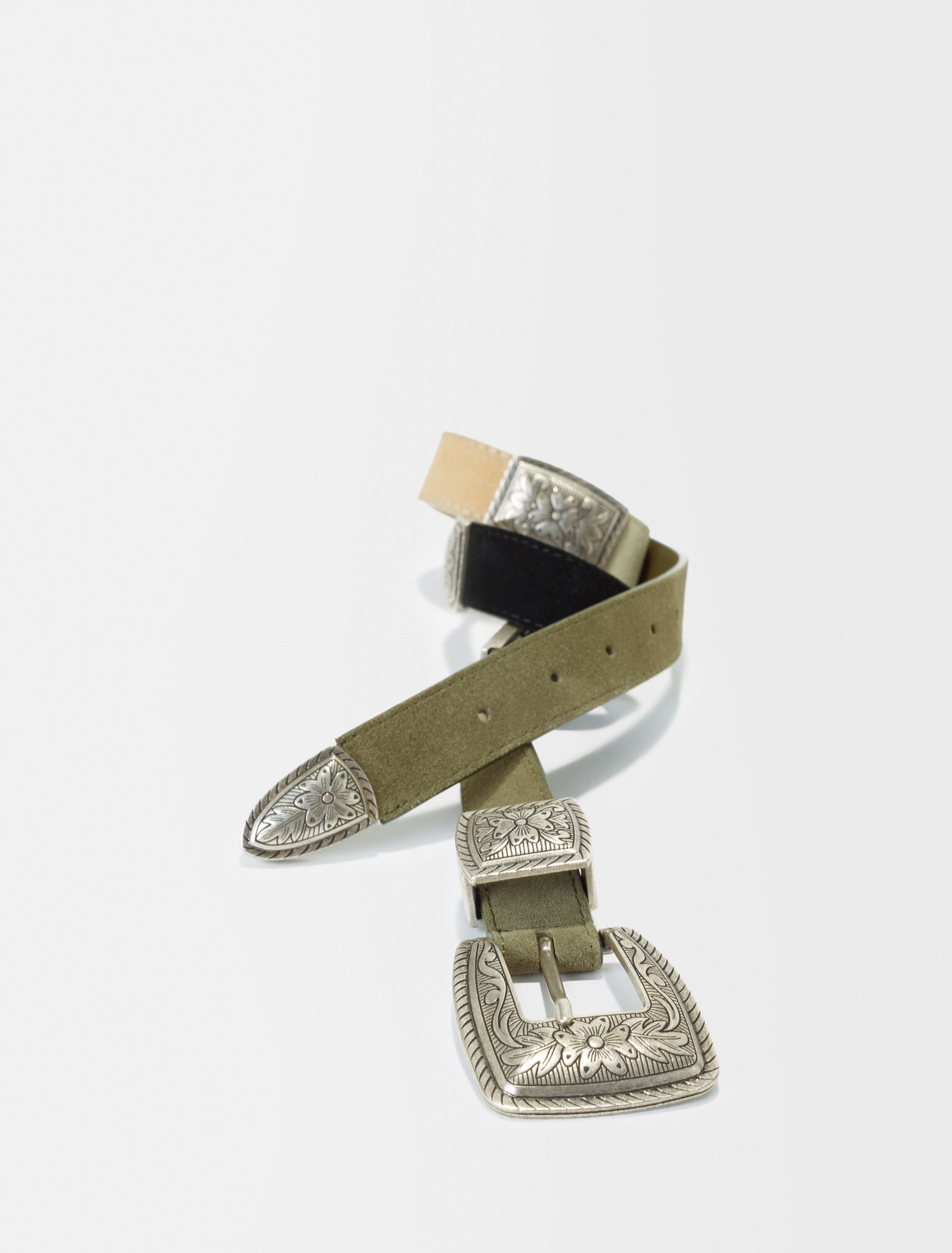Suede leather belt