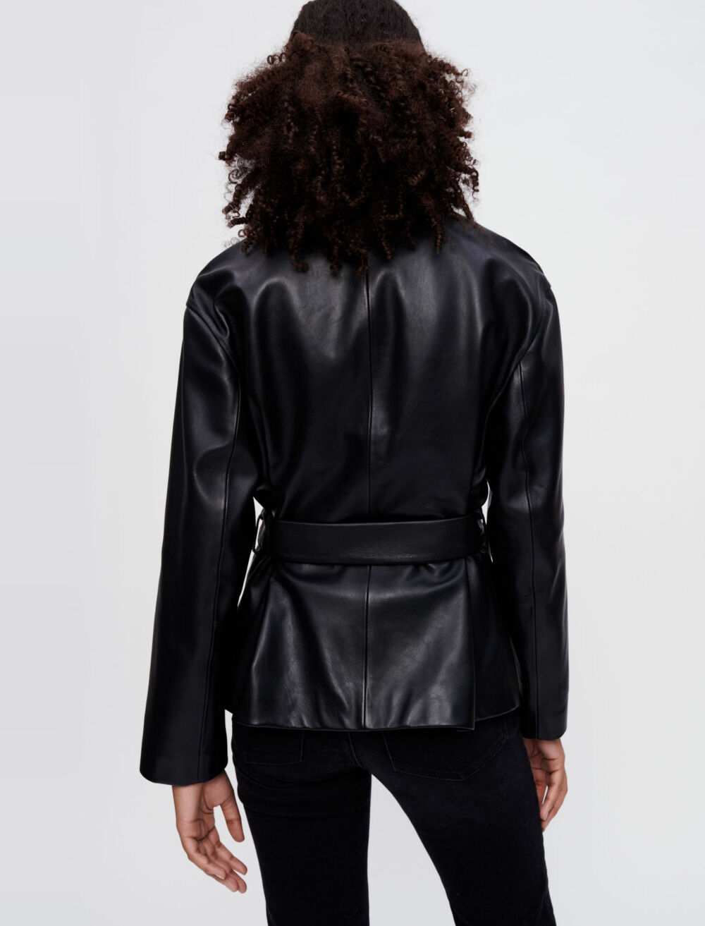 Maje red leather jacket online