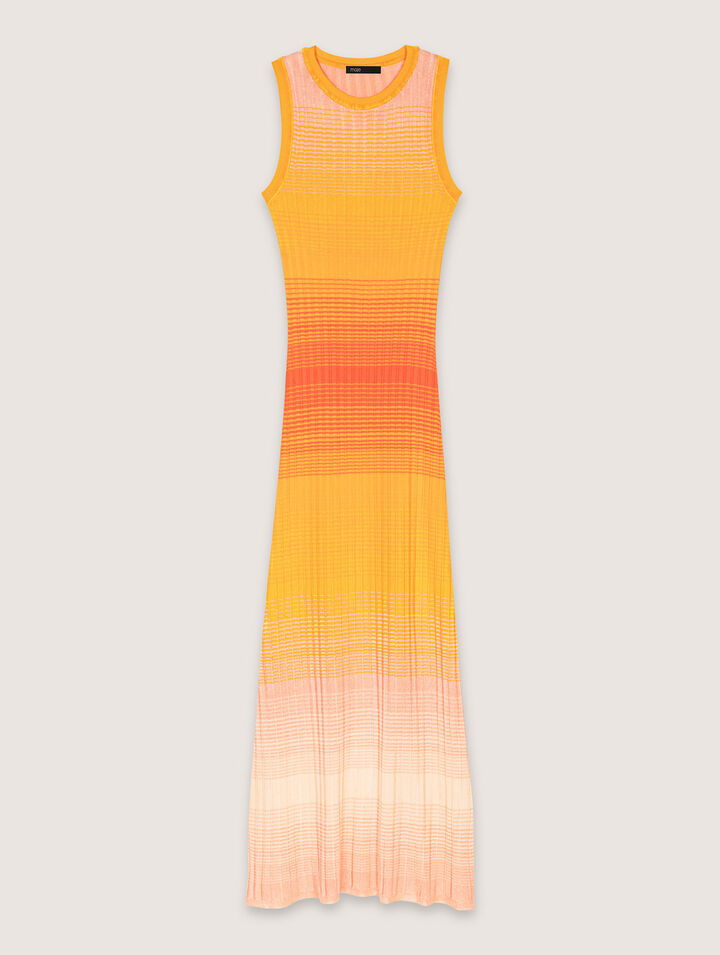 Tie-dye knit maxi dress