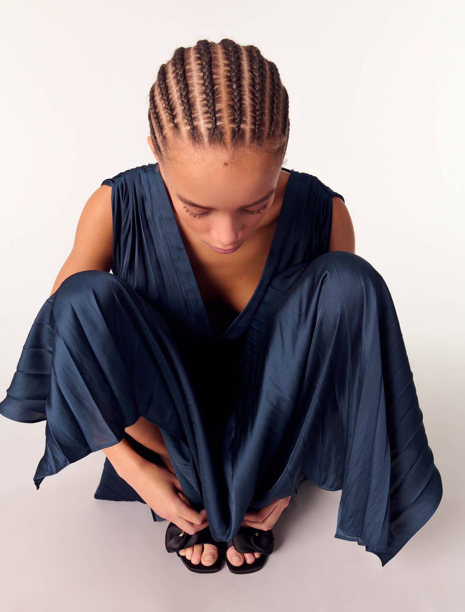 Pleated maxi dress