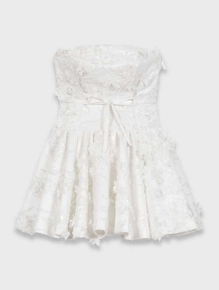 Short embroidered bustier dress