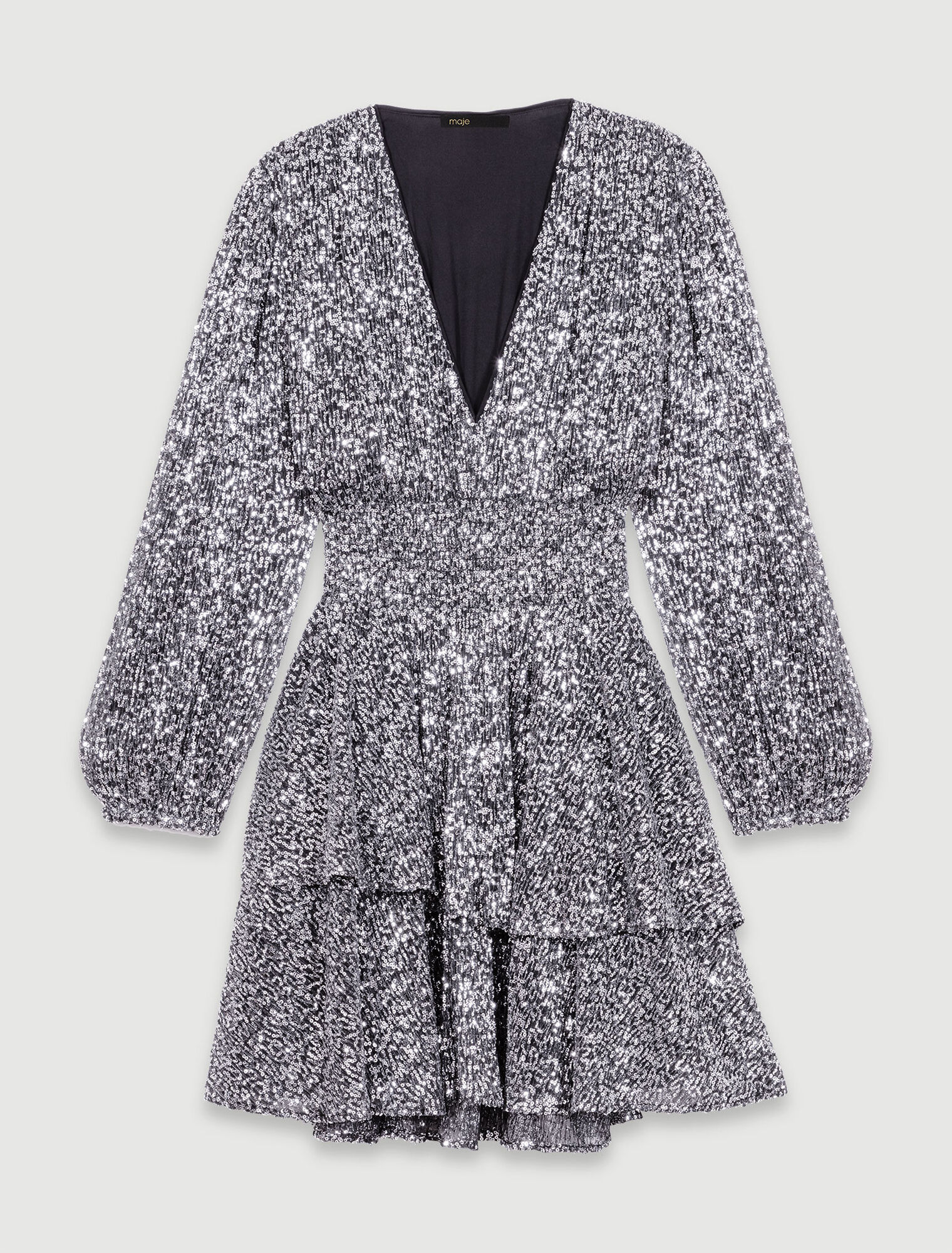 Short ruffled sequinned dress