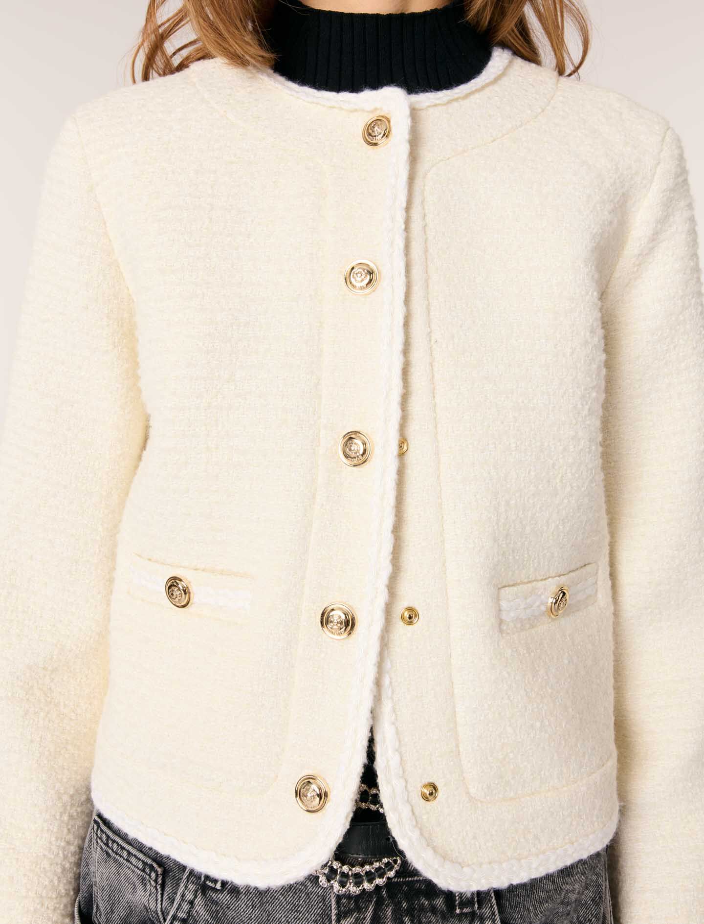 Short tweed jacket White for Women | Maje