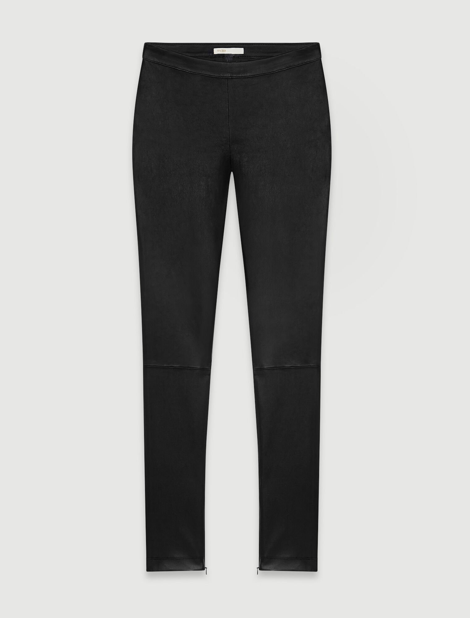 Stretch high waisted leather leggings