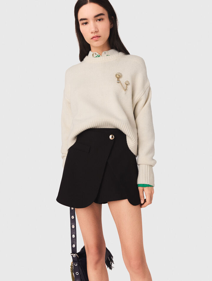 Layered-effect suit shorts