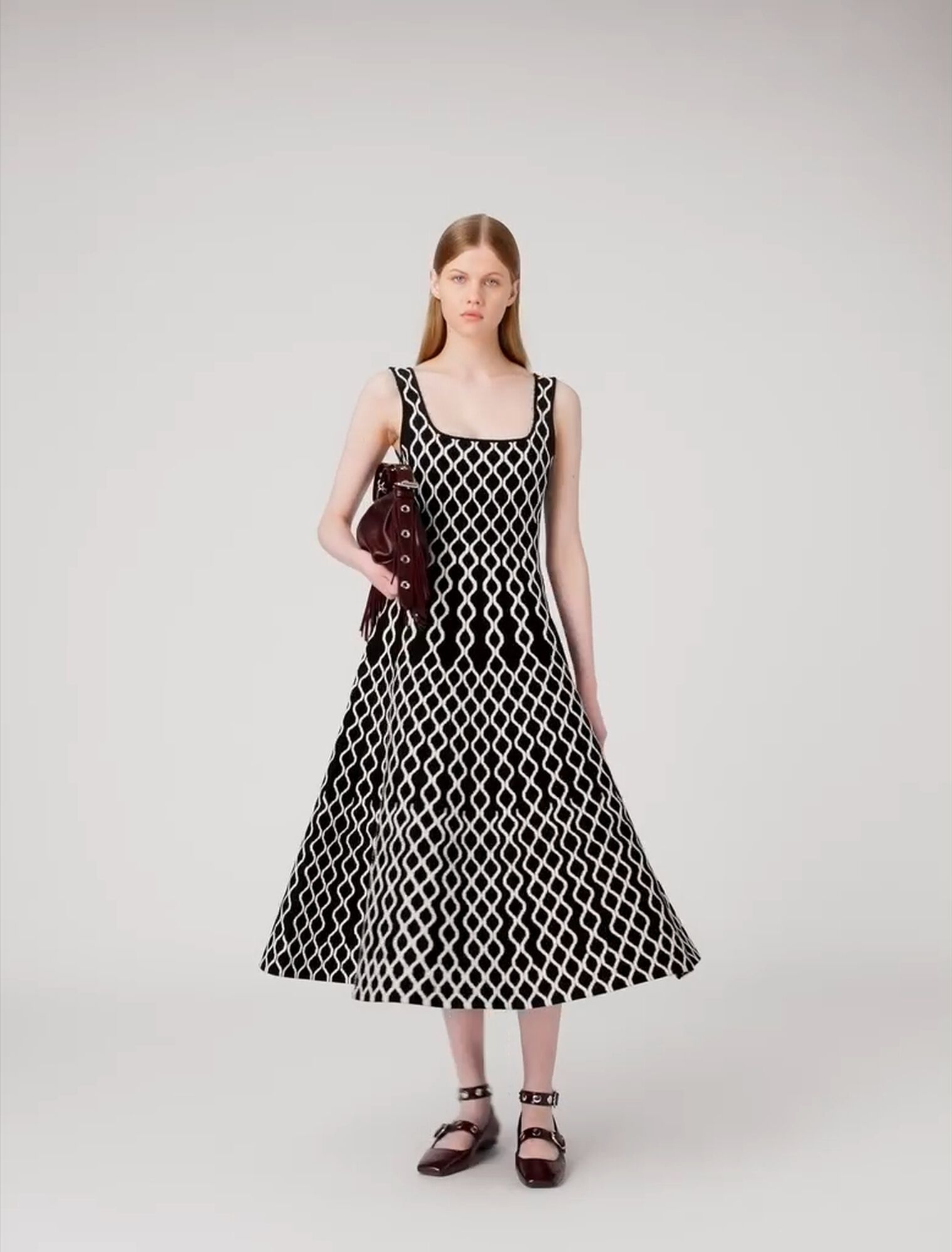 Jacquard knit midi dress