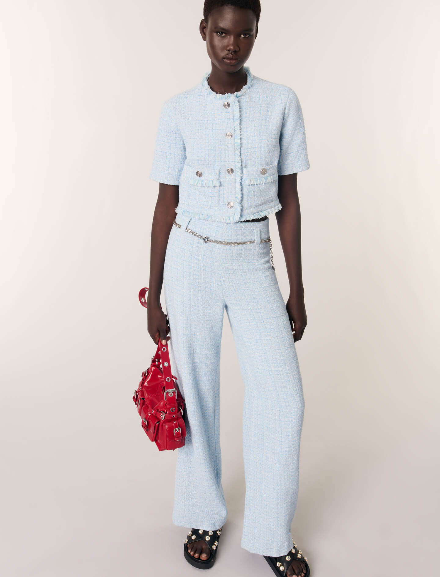 theredthread S over tweed zip jacket theredthread S over