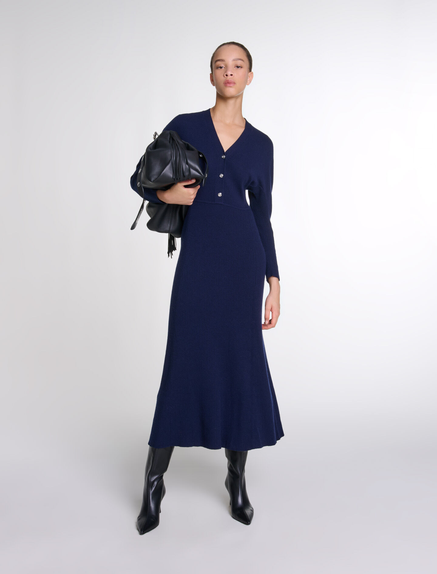 Maje robe bleu 2025