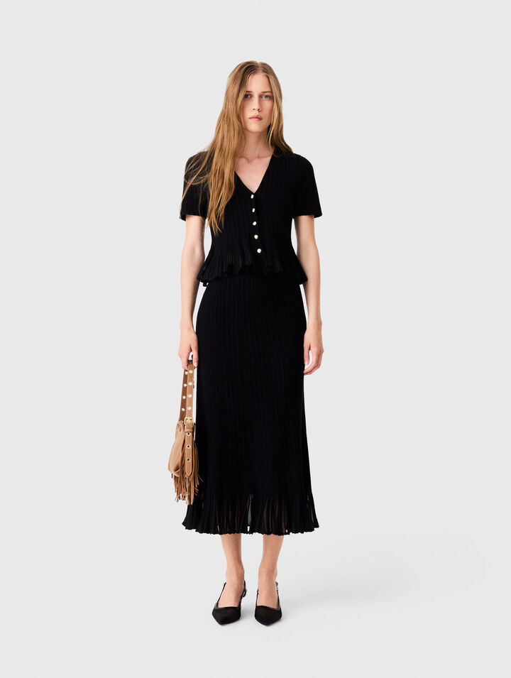 Knit skirt with peplum hem
