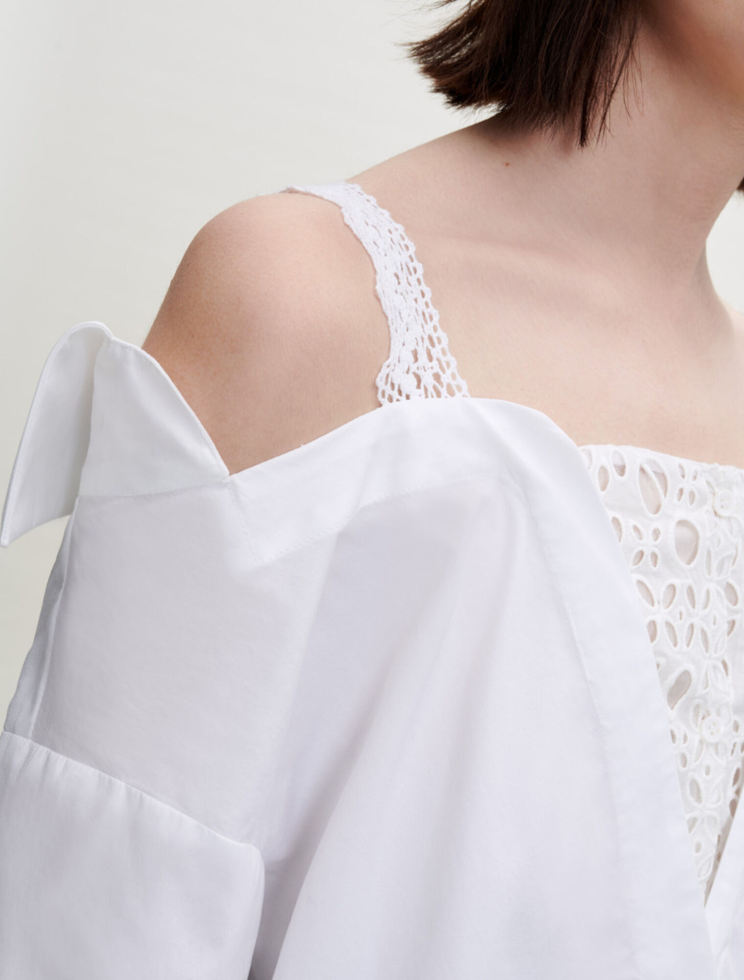 Trompe l'oeil lace shirt