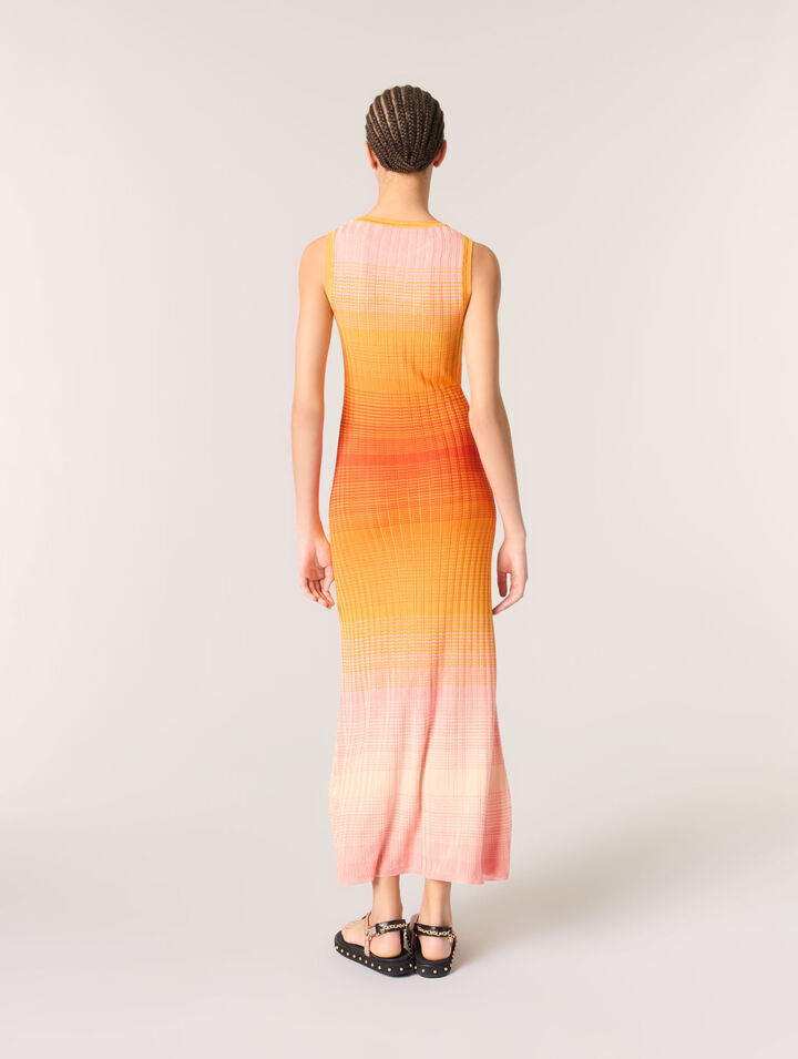 Tie-dye knit maxi dress