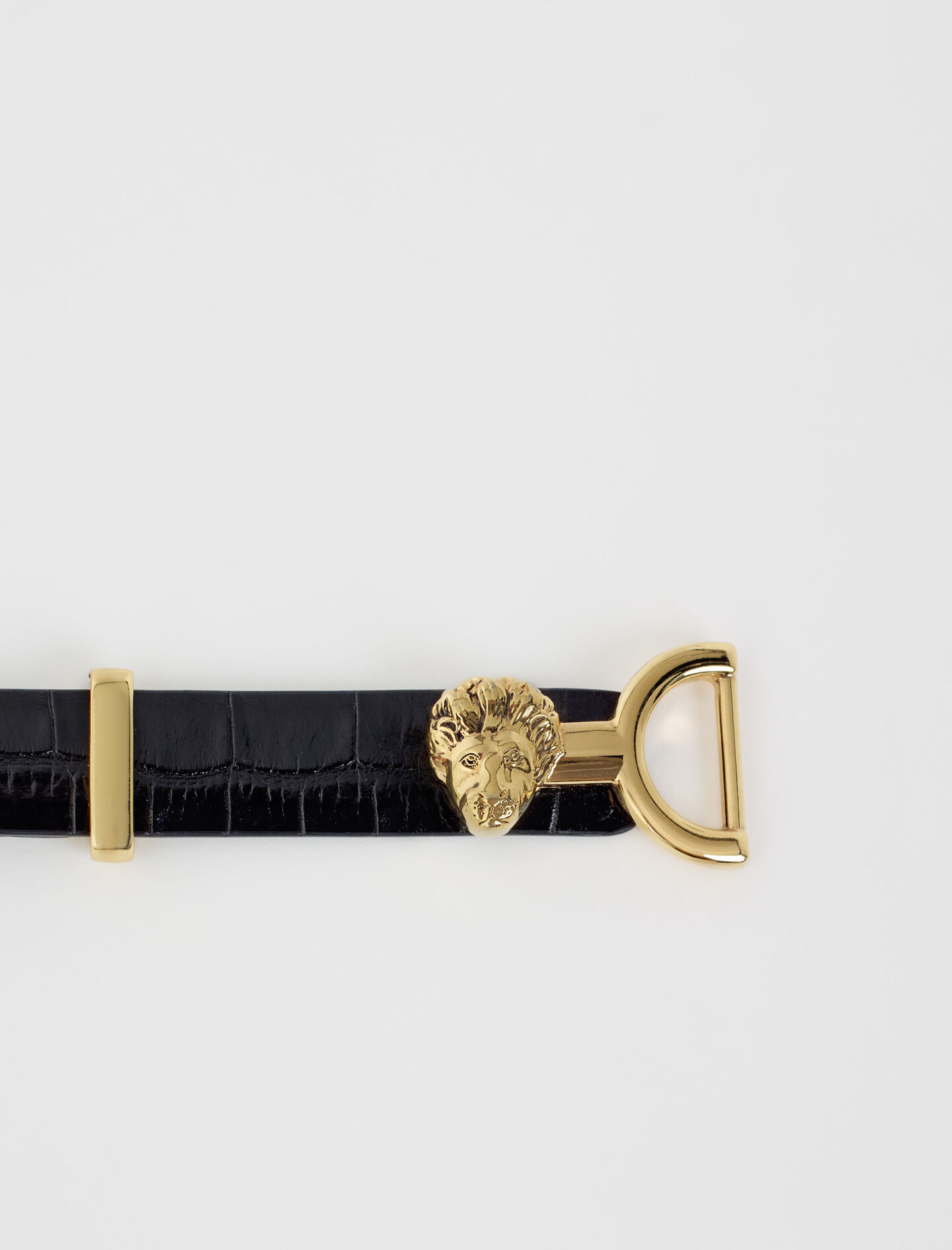 Thin leather belt with lion bit Thin belts Maje