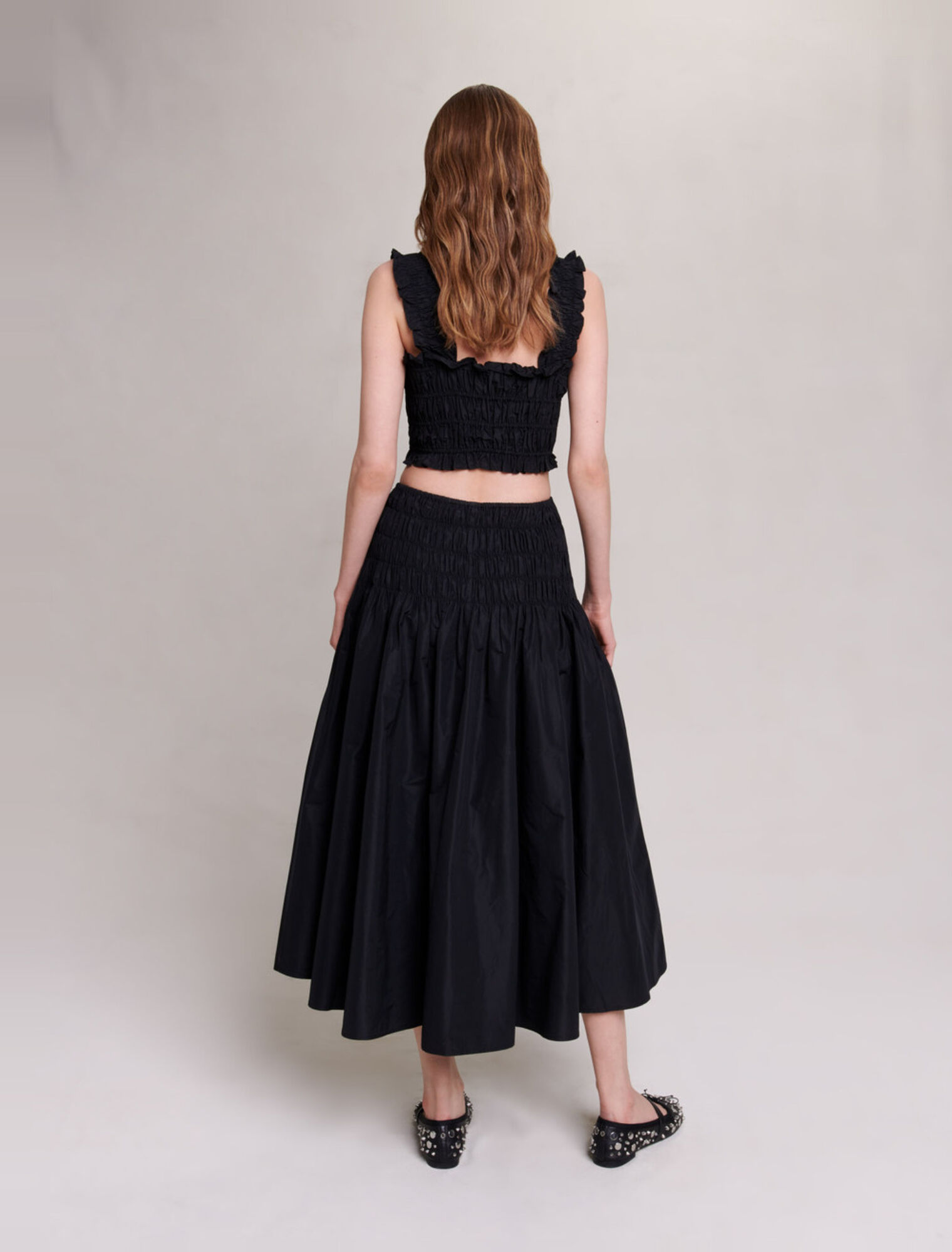 Smocked maxi skirt