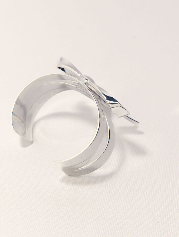 Silver bow cuff