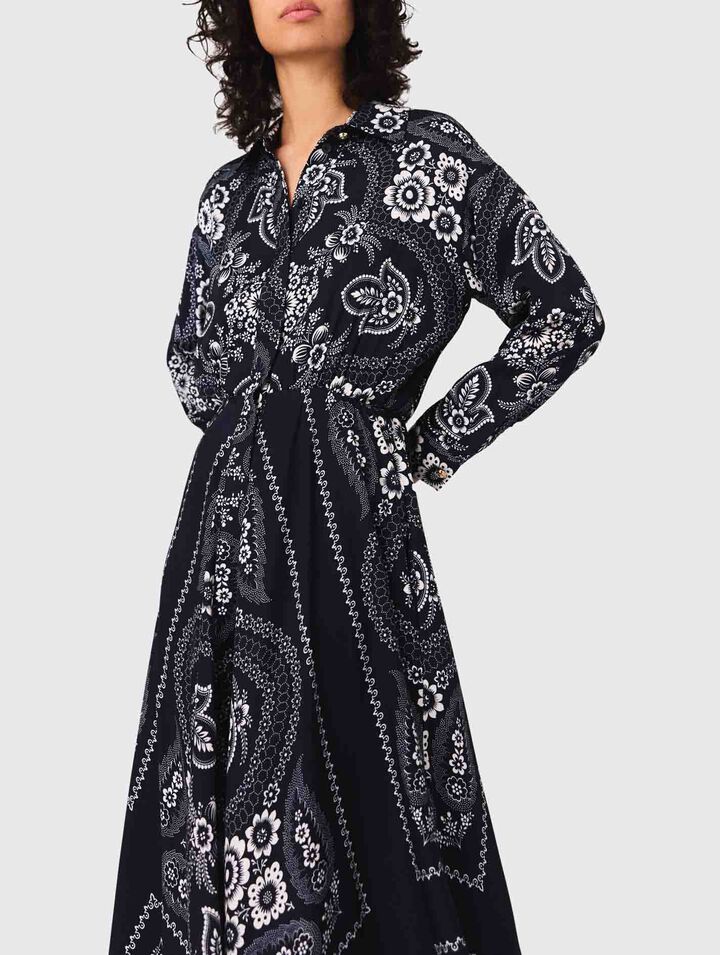 Patterned flowing maxi dress