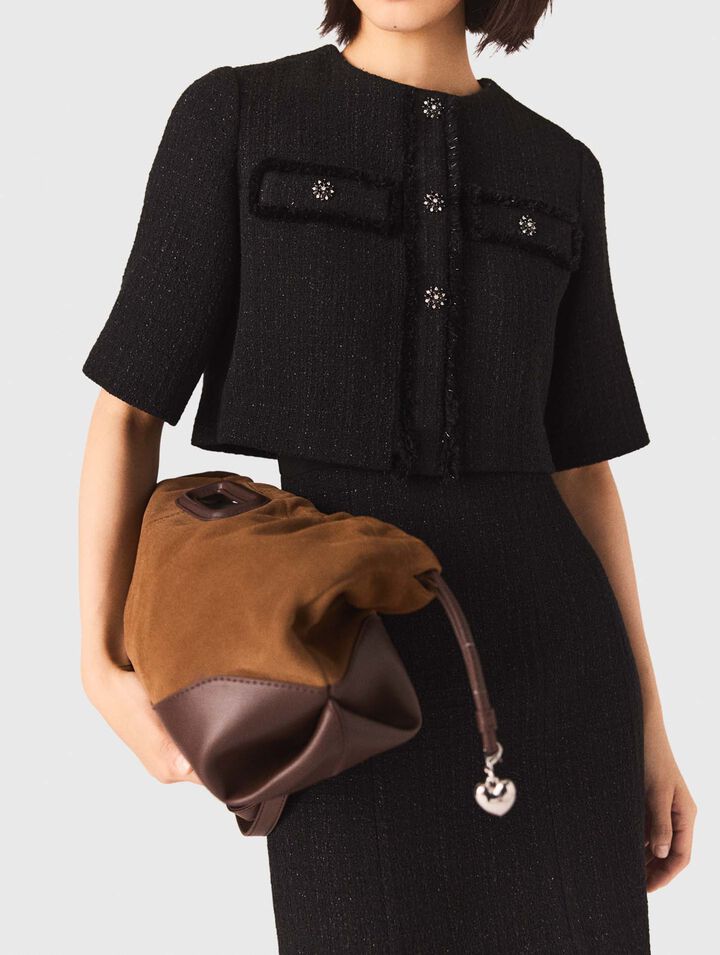 2-in-1 shiny tweed dress