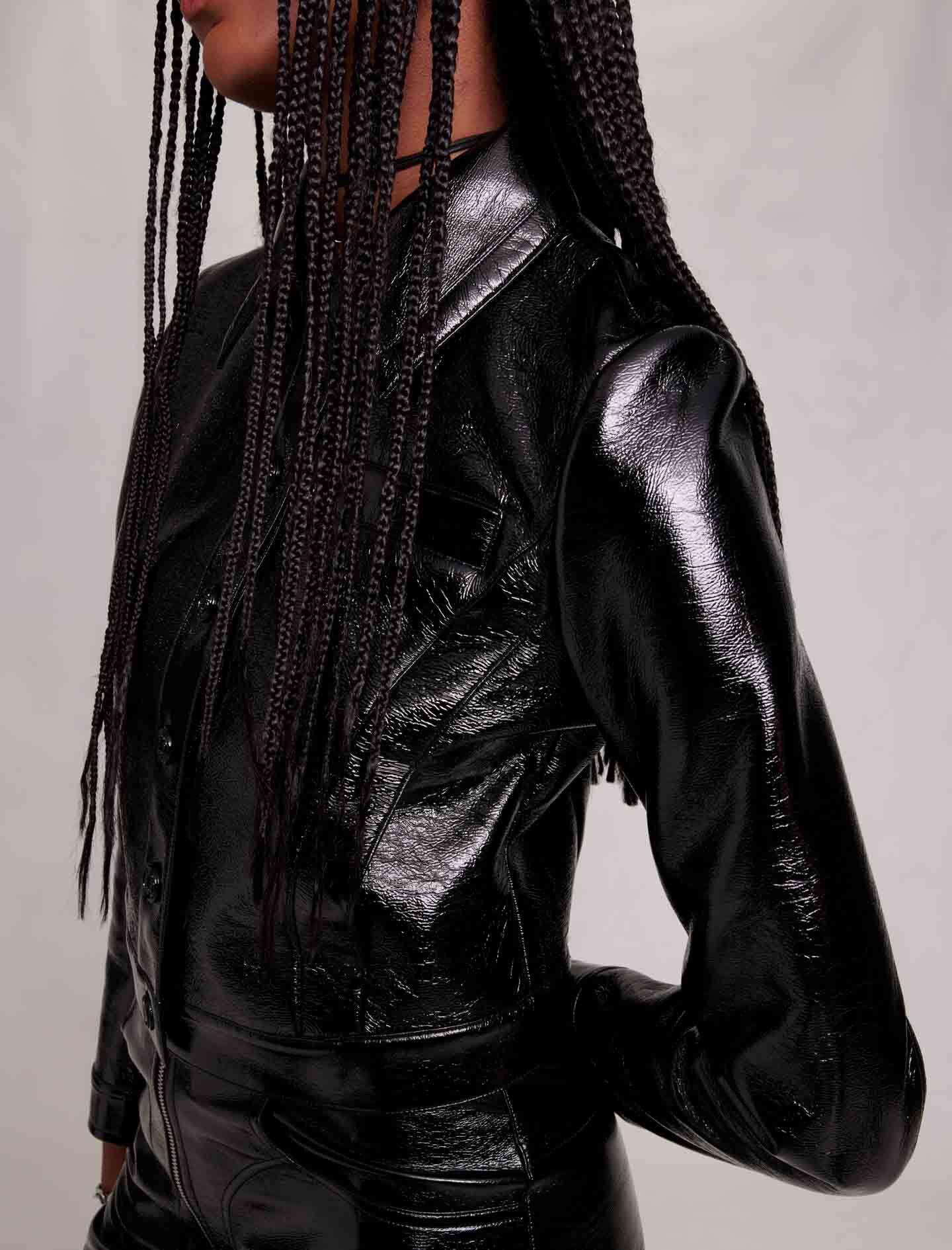 Vinyl jacket Black / Gray for Women | Maje