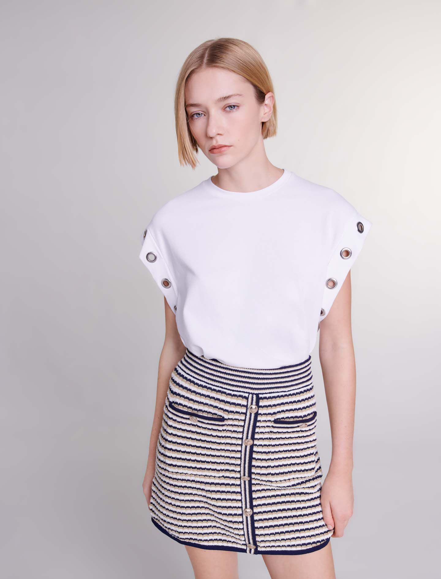 即日発送SベージュKika button mini skirt andmary ANDMARY】Kika button mini skirt