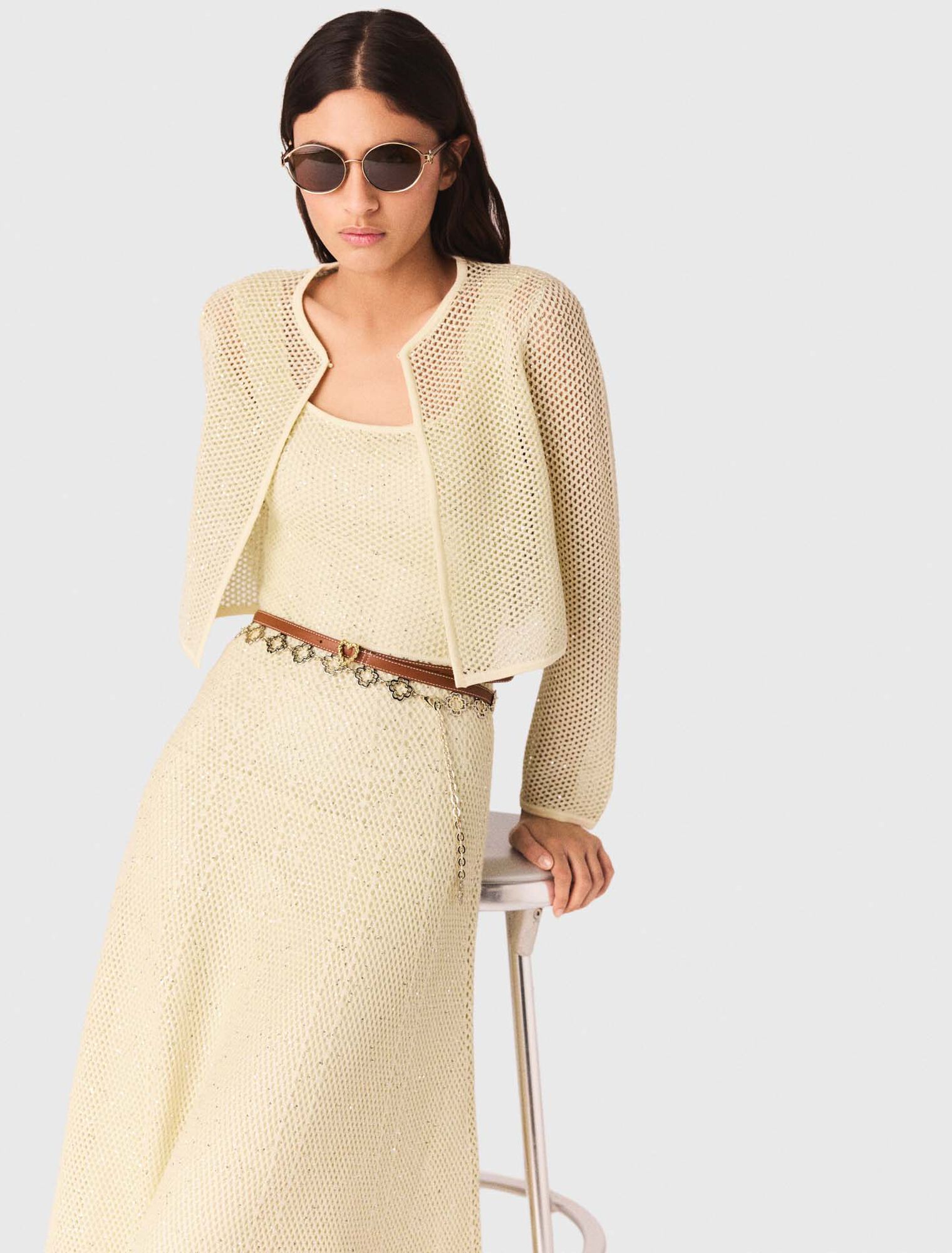 Rhinestone knit cardigan