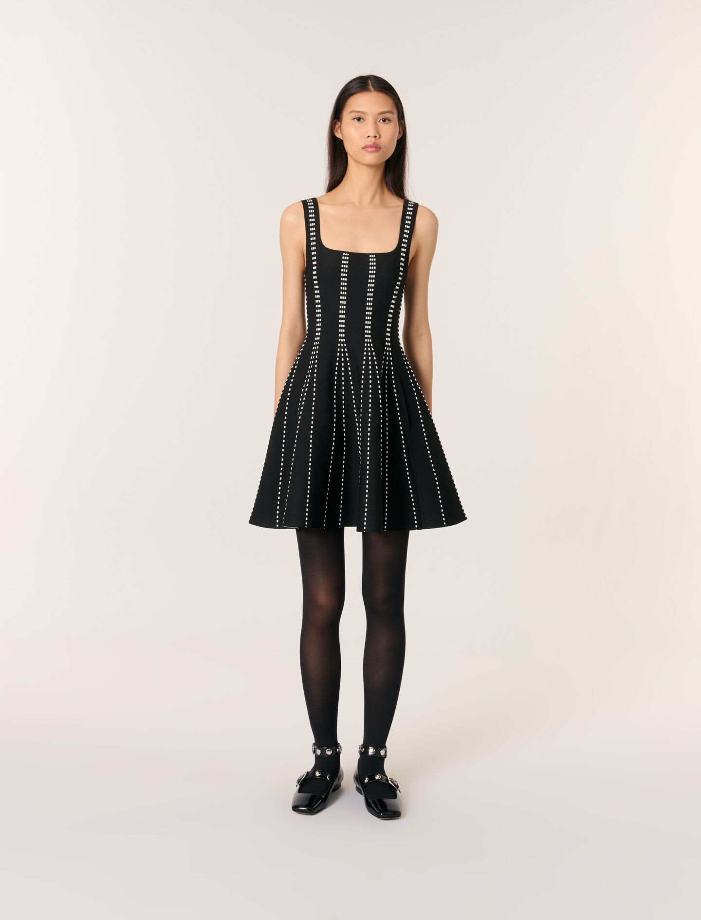 Short jacquard knit dress Short dresses Maje