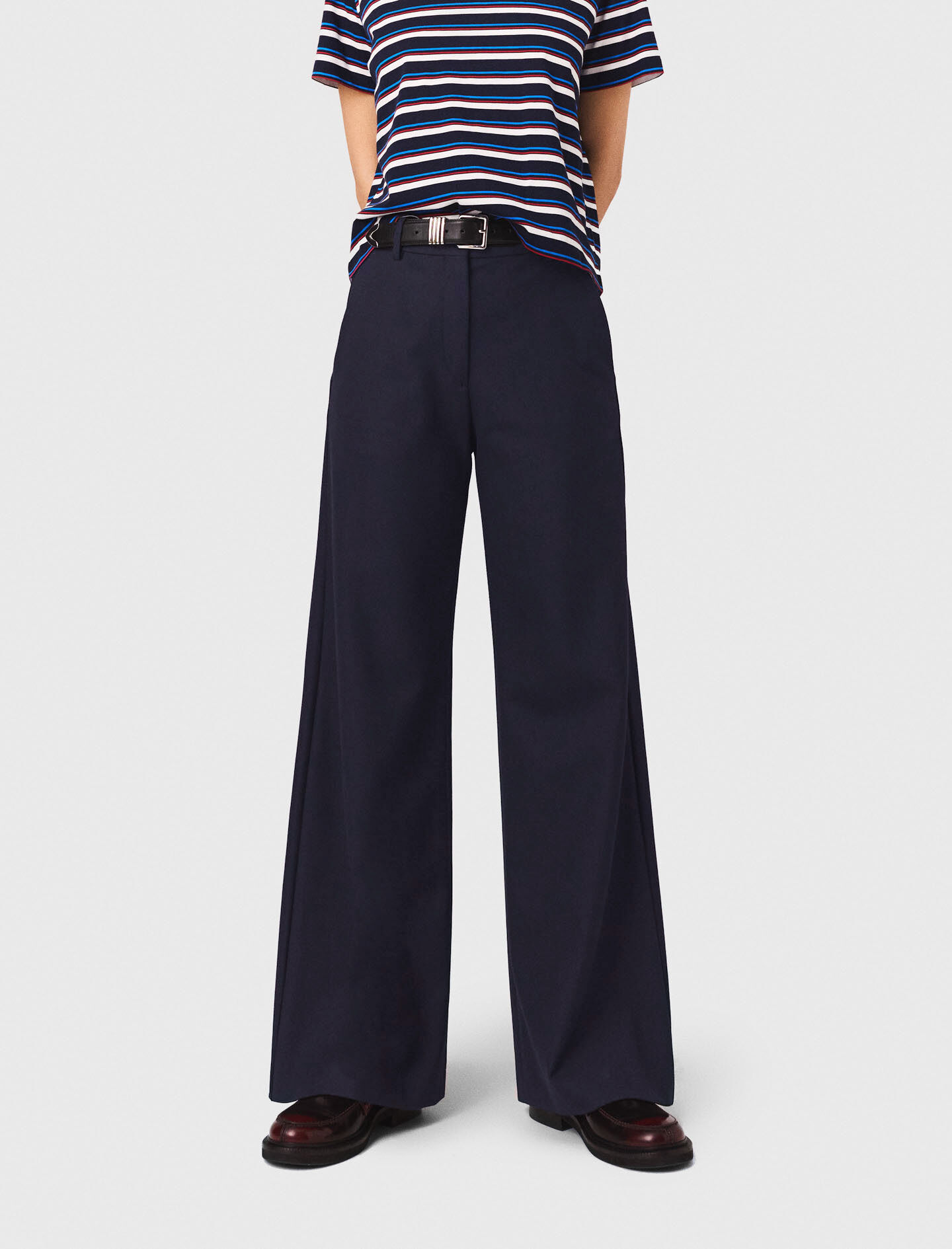 新品タグ付きPLEATS TROUSERS ブラック34 Capri suit pants Black / Gray For Women | Maje