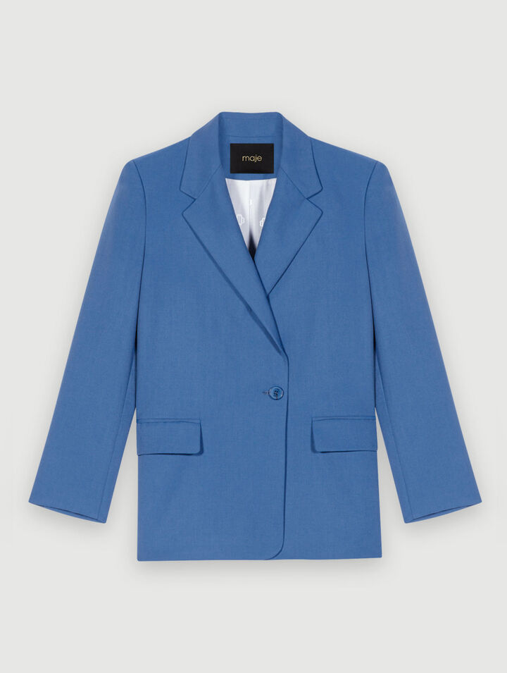 Straight blue suit jacket