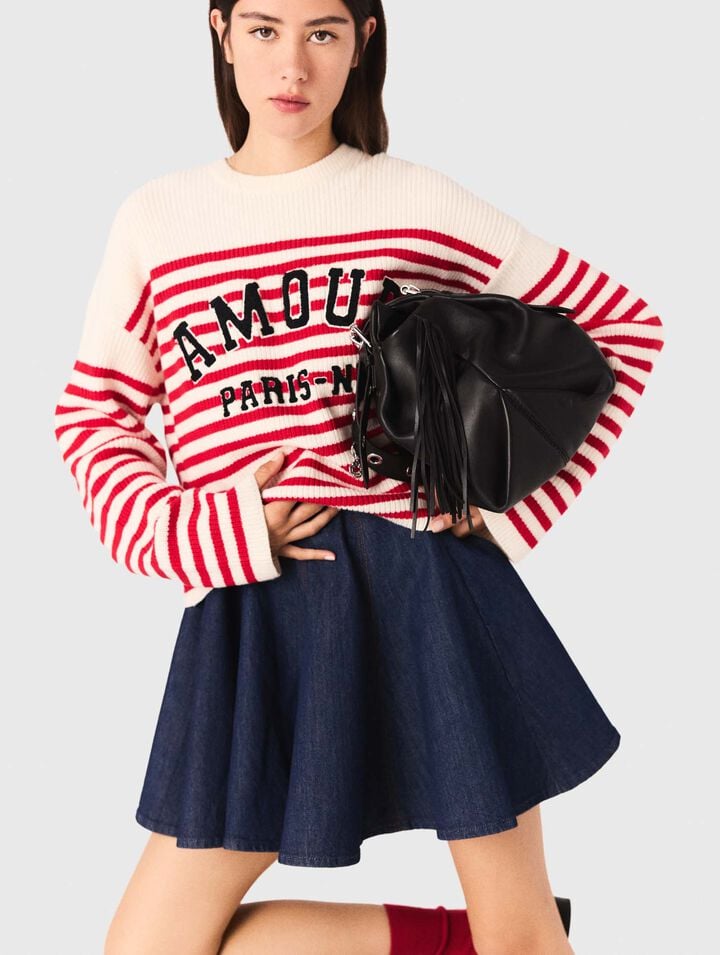 Striped rib knit jumper