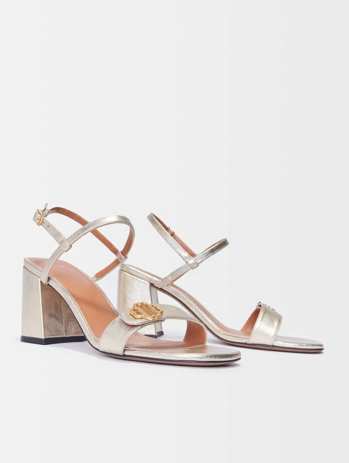 Metallic leather sandals