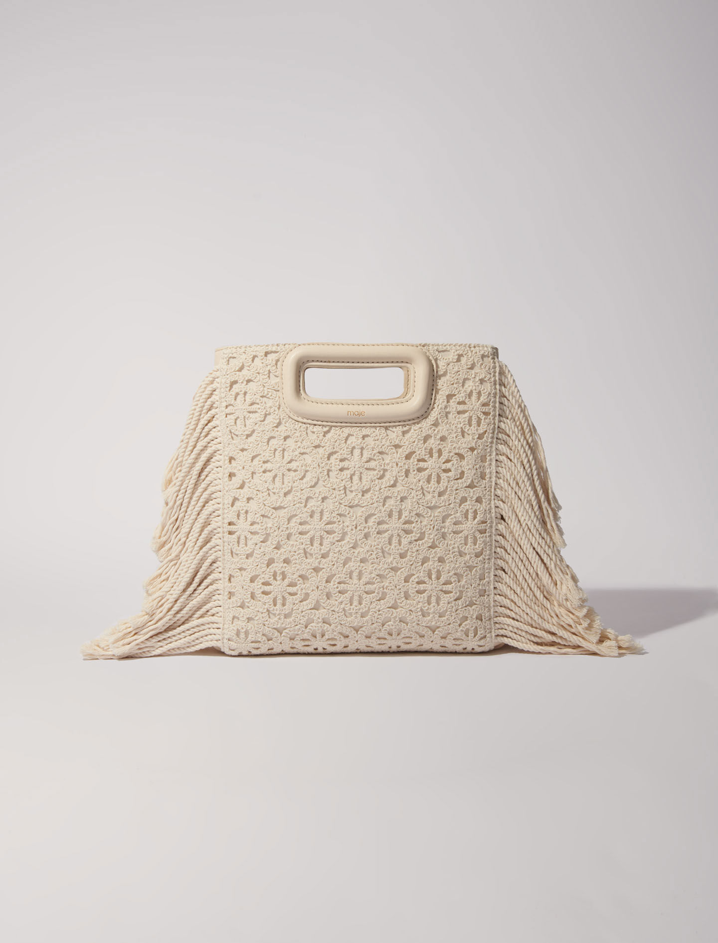 Lace effect embroidered M bag